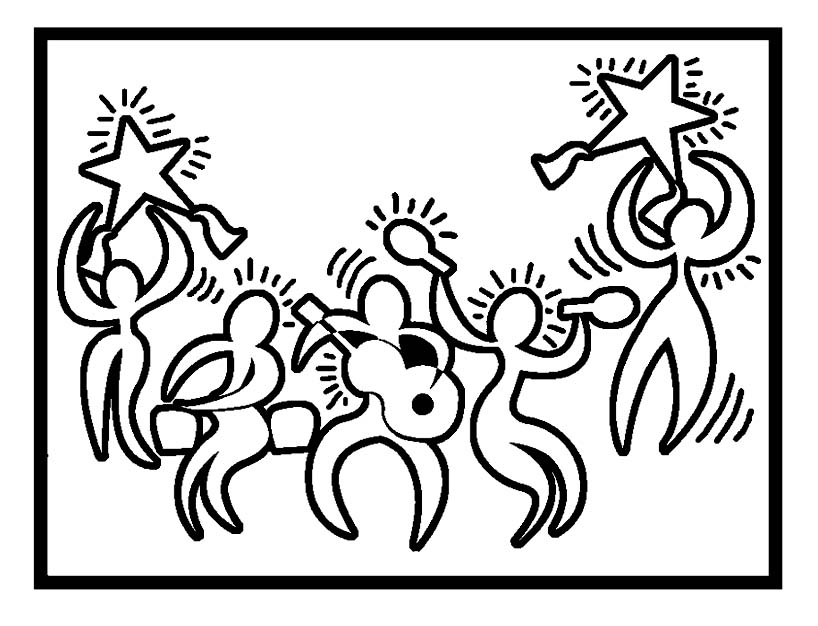 Bild von Keith Haring zum Herunterladen und Ausmalen