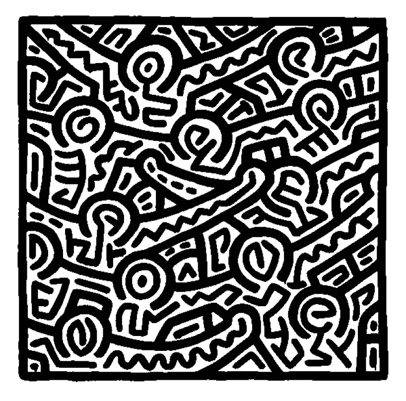 Keith Haring Coloriage zum Ausdrucken (Ausmalbild zum Ausdrucken und Ausmalen für Kinder)