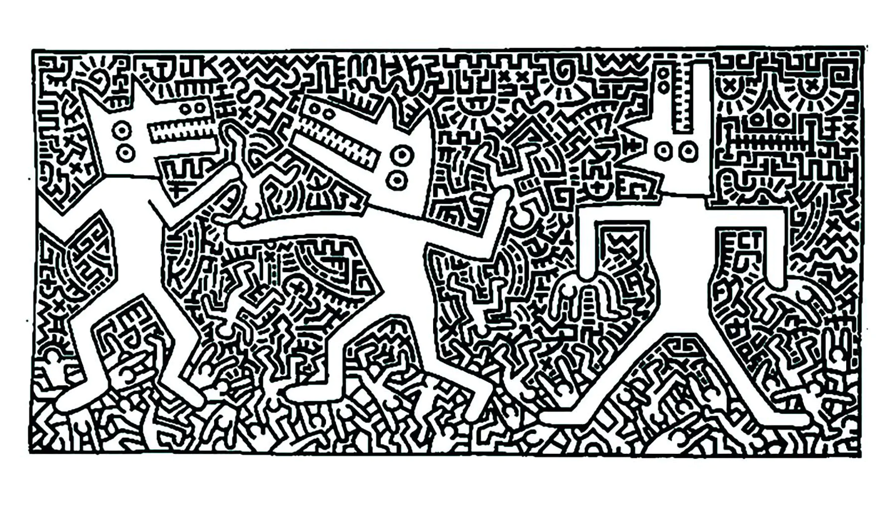 Bild von Keith Haring zum Ausdrucken und Ausmalen