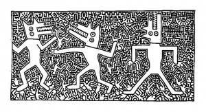 Kostenlose Keith Haring-Zeichnung zum Herunterladen und Ausmalen