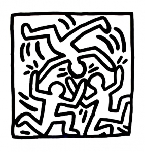 Akrobatische Figuren (Ausmalbild von Keith Haring)