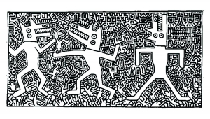 Bild von Keith Haring zum Ausdrucken und Ausmalen