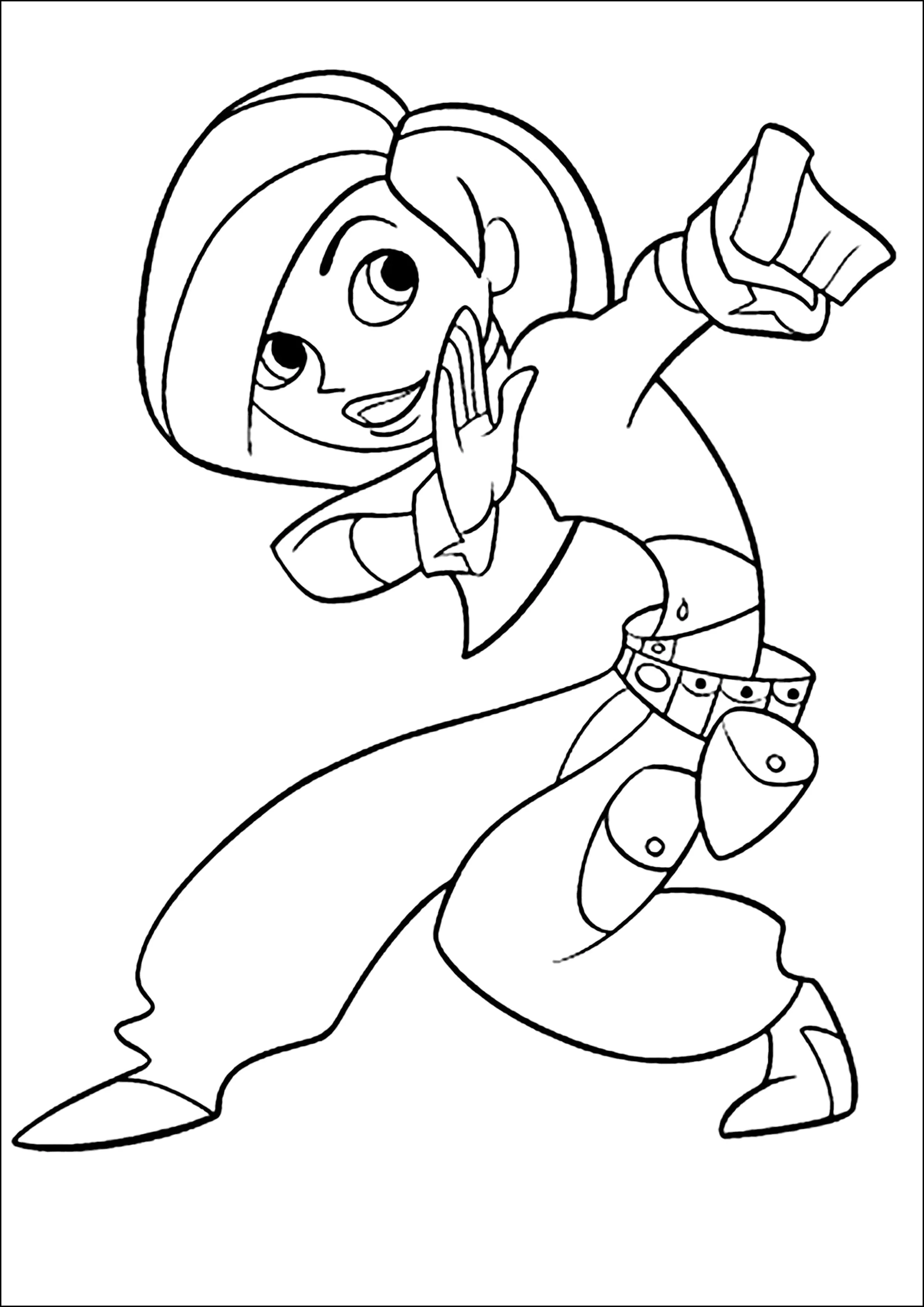 Kim Possible: Auf zum Angriff! (Ausmalbild zum Ausdrucken und Ausmalen für Kinder)