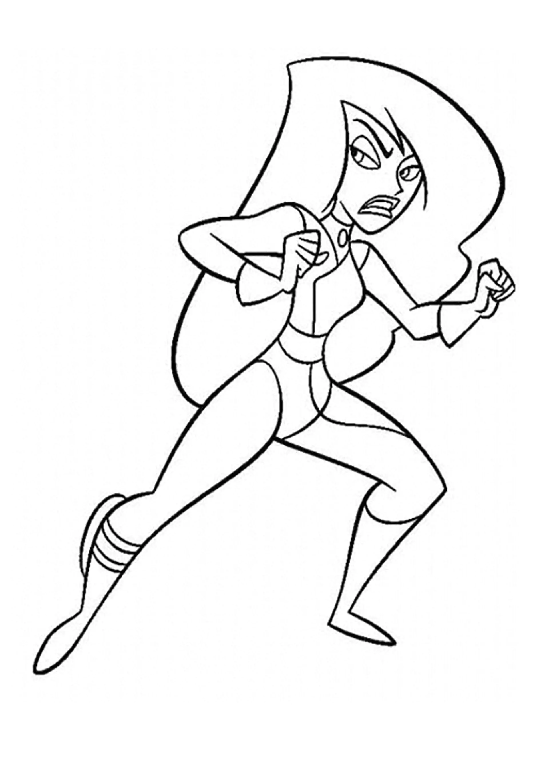 Diese Frau hasst Kim (Ausmalbild von Kim Possible zum Ausdrucken und Ausmalen für Kinder)