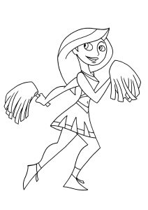 Kim possible und ihre Pompons (Ausmalbild)