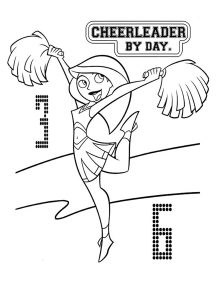 Einmal Cheerleader, immer Cheerleader (Ausmalbild von Kim Possible)
