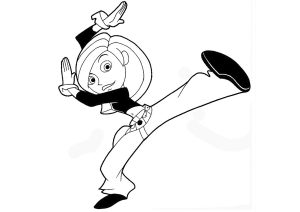 Kim Possible im Kampf (Ausmalbild)