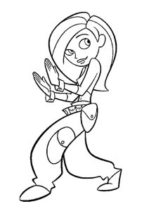 Kim Possible lässt sich nicht unterkriegen (Ausmalbild)