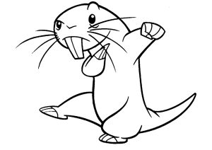 Rufus bereit zum Angriff (Ausmalbild von Kim Possible)
