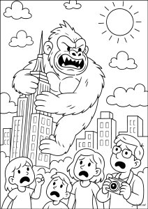 Angriff New York (Ausmalbild von King Kong)