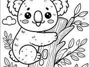 Ausmalbilder von Koalas zum Ausdrucken und Ausmalen für Kinder