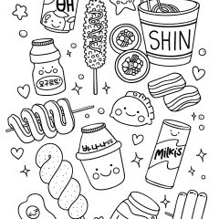 Ausmalbilder von Korean food culture zum Ausdrucken und Ausmalen für Kinder