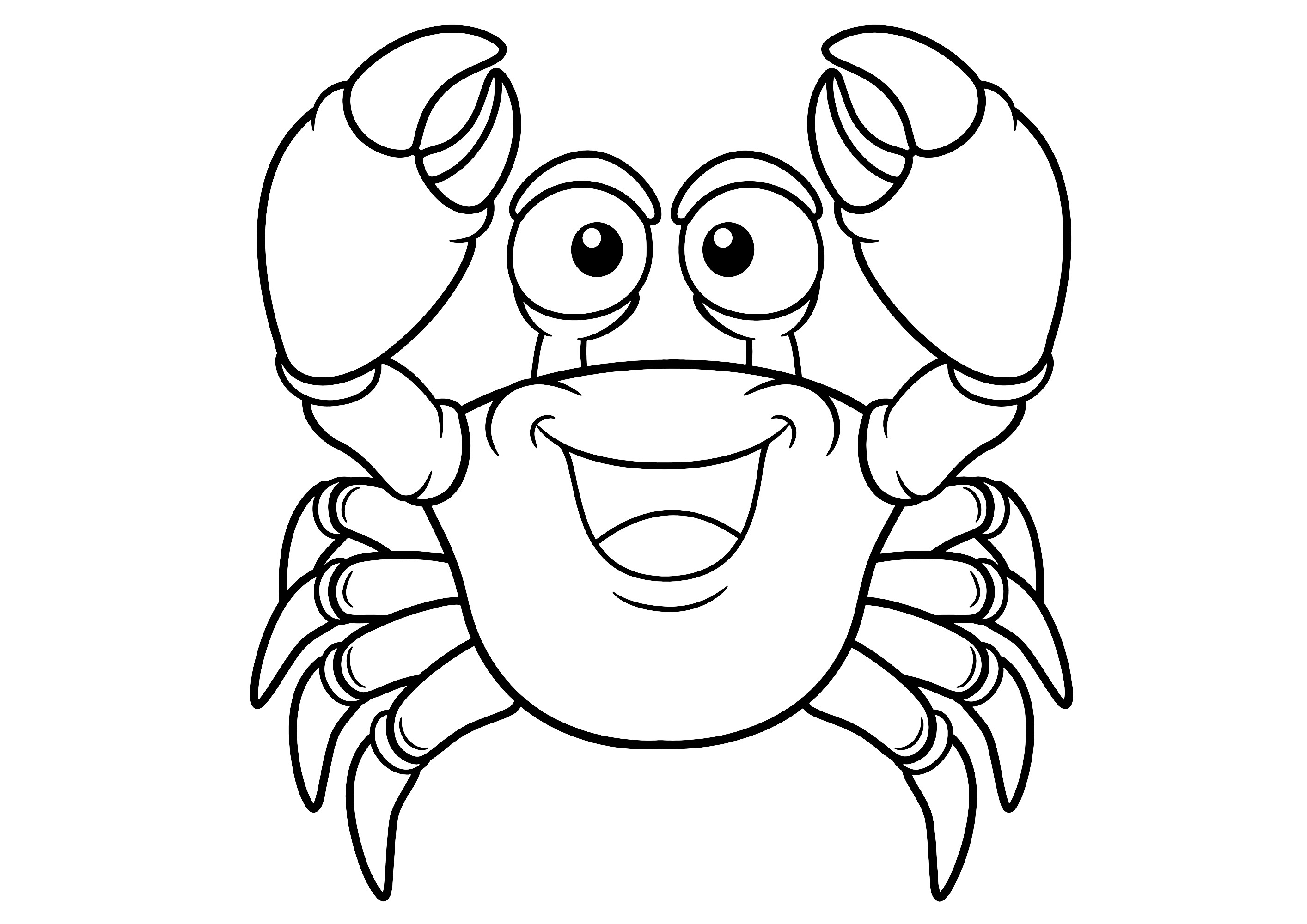 Krabbe lustig (Ausmalbild zum Ausdrucken und Ausmalen für Kinder)