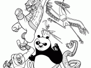 Ausmalbilder von Kung Fu Panda zum Ausdrucken und Ausmalen für Kinder