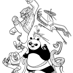 Ausmalbilder von Kung Fu Panda zum Ausdrucken und Ausmalen für Kinder
