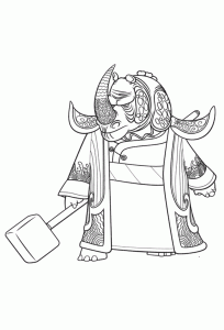 Ein Bösewicht aus Kung Fu Panda (Ausmalbild)