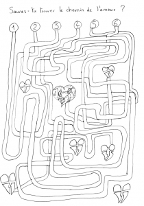 Das Labyrinth der Herzen (Ausmalbild von Labyrinthe)