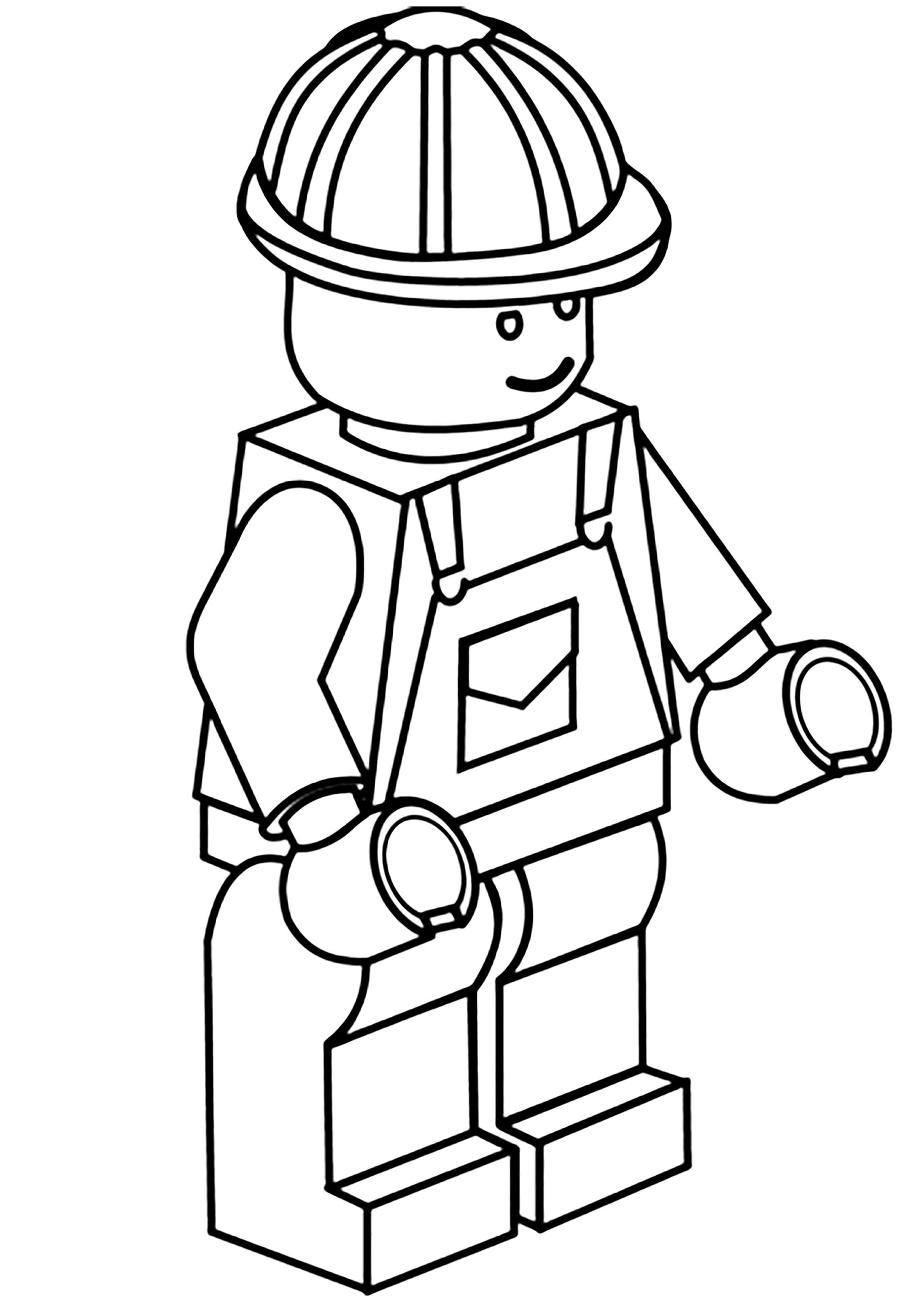 Arbeiter Lego (Ausmalbild zum Ausdrucken und Ausmalen für Kinder)