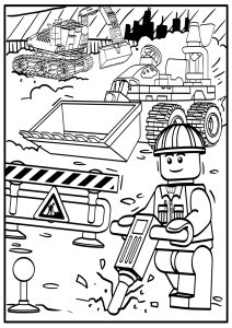 Malvorlage für Kinder mit Legos kostenlos zum Herunterladen