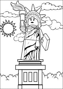 Die Freiheitsstatue aus Lego (Ausmalbild)
