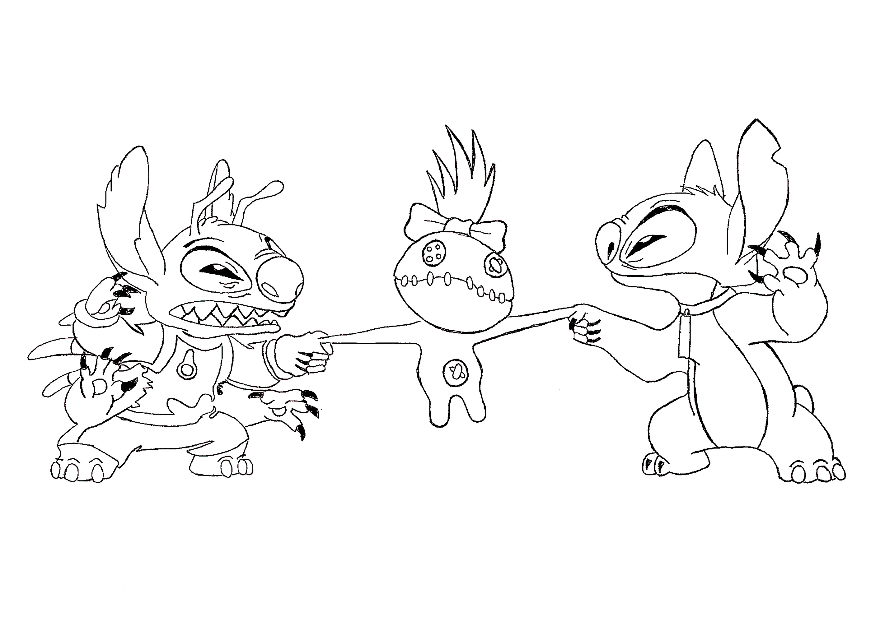 Leroy gegen Stitch (Ausmalbild von Leroy und Stitch zum Ausdrucken und Ausmalen für Kinder)