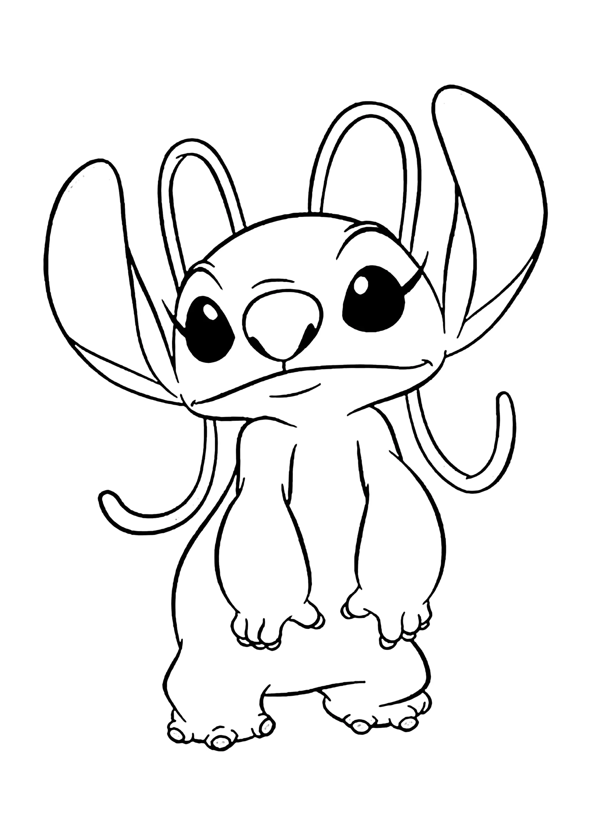 Die hübsche Angel (oder Experiment 624) (Ausmalbild von Lilo und Stitch zum Ausdrucken und Ausmalen für Kinder)