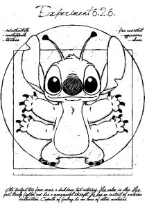 Die Vitruvianische Mensch-Version von Leonardo da Vinci (Ausmalbild von Lilo und Stitch)