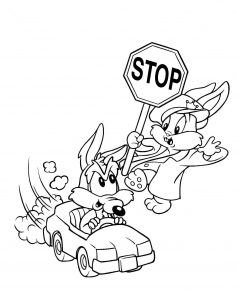 Bugs Bunny und der Coyote (Ausmalbild von Looney Tunes)
