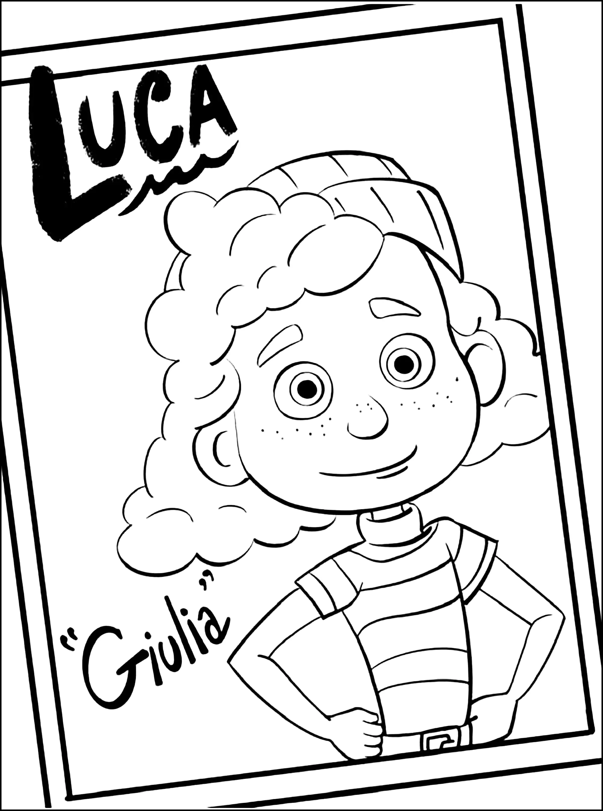 Malvorlage für Kinder mit Luca zum Herunterladen