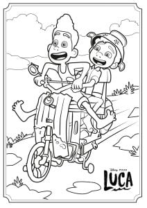 Luca und sein Freund. (Ausmalbild)