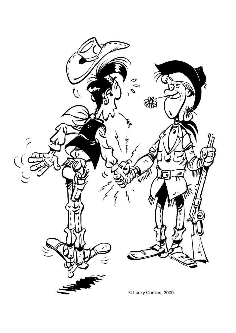 Bild von Lucky Luke zum Ausdrucken und Ausmalen