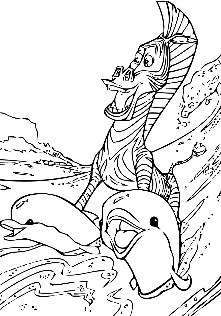 Madagaskar Coloriage zum Ausdrucken (Ausmalbild von Madagascar zum Ausdrucken und Ausmalen für Kinder)
