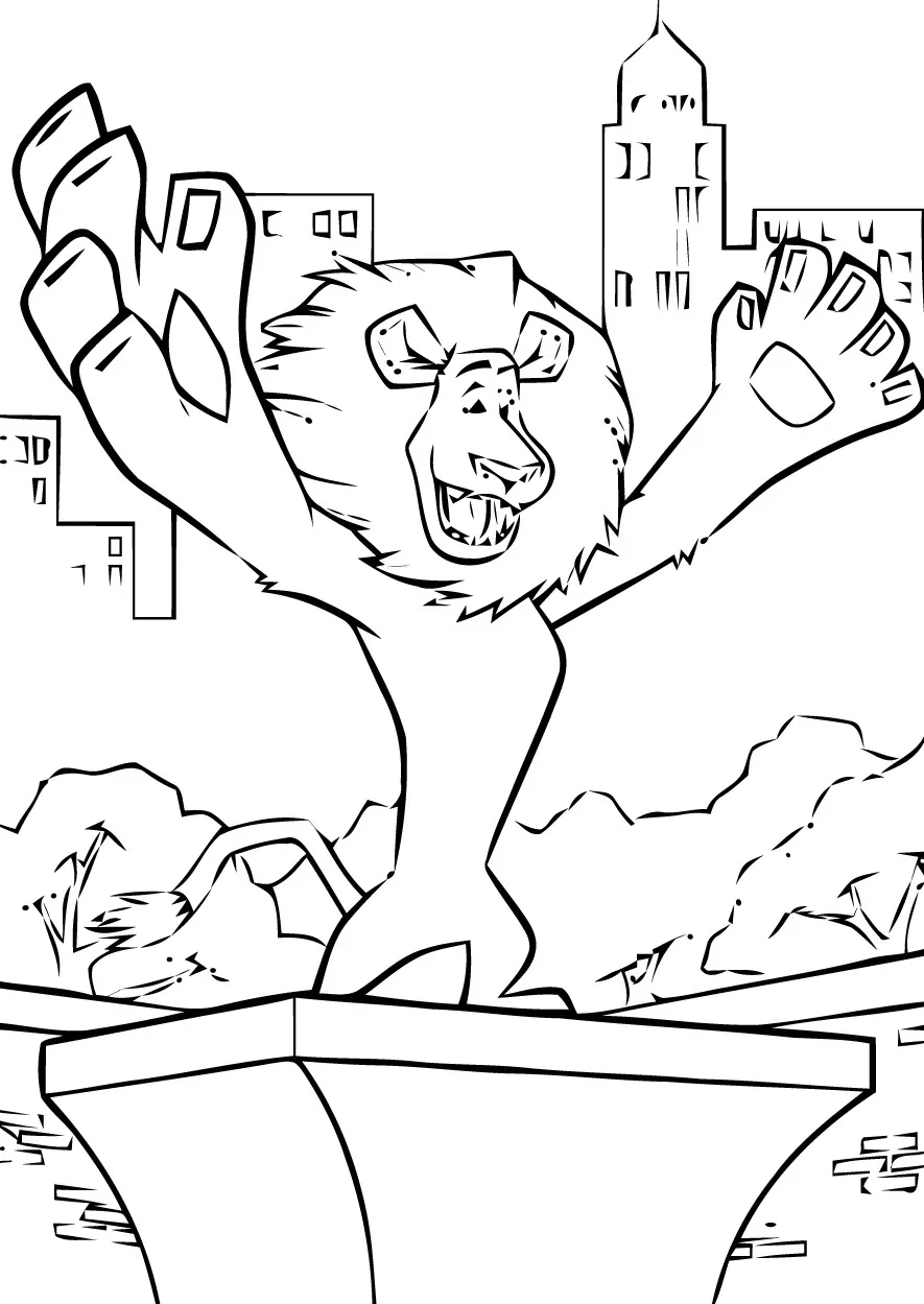 Madagaskar Coloriage zum Ausdrucken (Ausmalbild von Madagascar zum Ausdrucken und Ausmalen für Kinder)