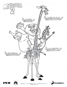 Madagaskar Coloriage zum Ausdrucken für Kinder (Ausmalbild von Madagascar)