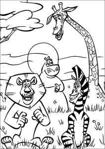 Freunde von Madagaskar (Ausmalbild von Madagascar)