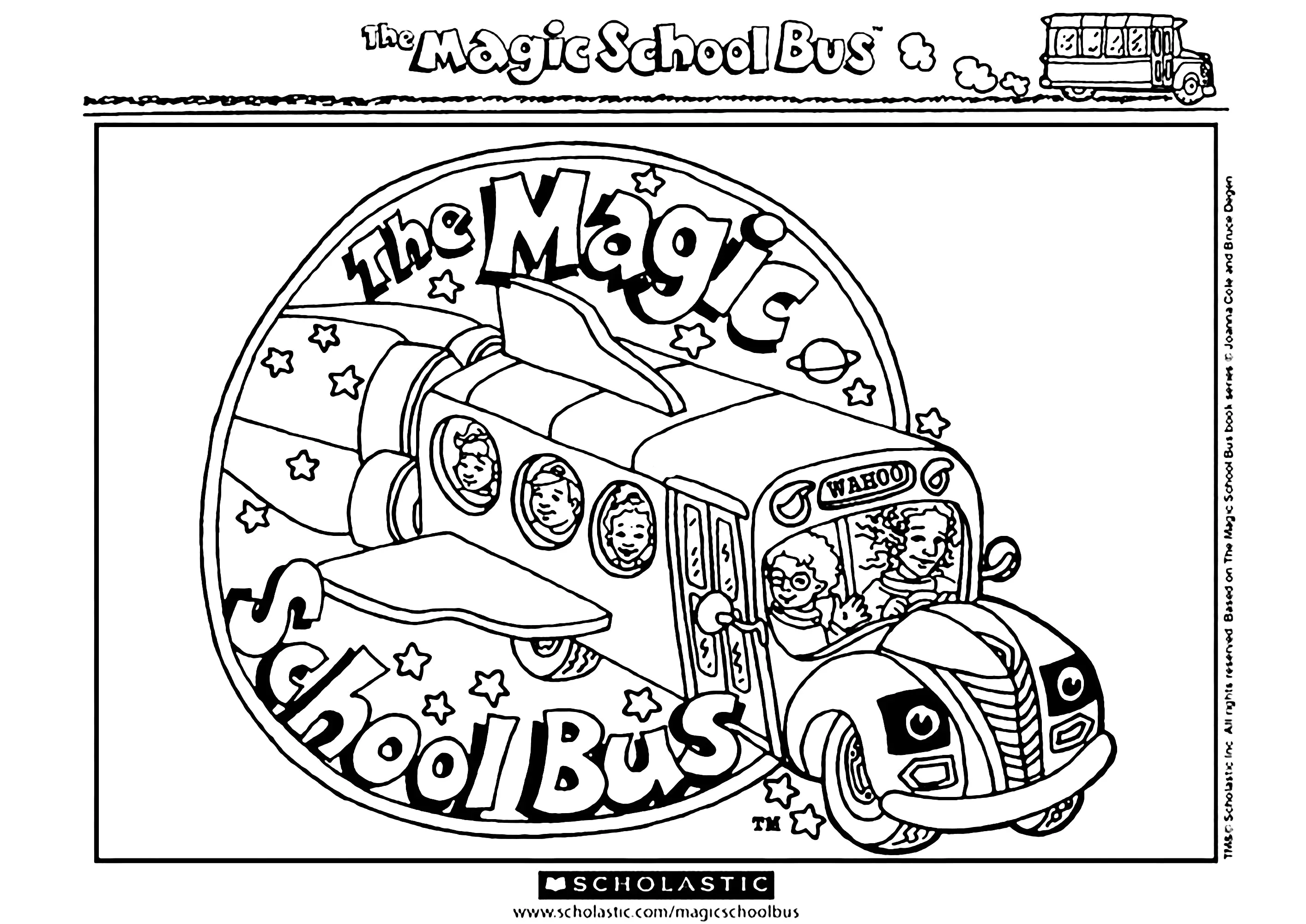 Der Zauberbus (Ausmalbild von Magic School Bus zum Ausdrucken und Ausmalen für Kinder)