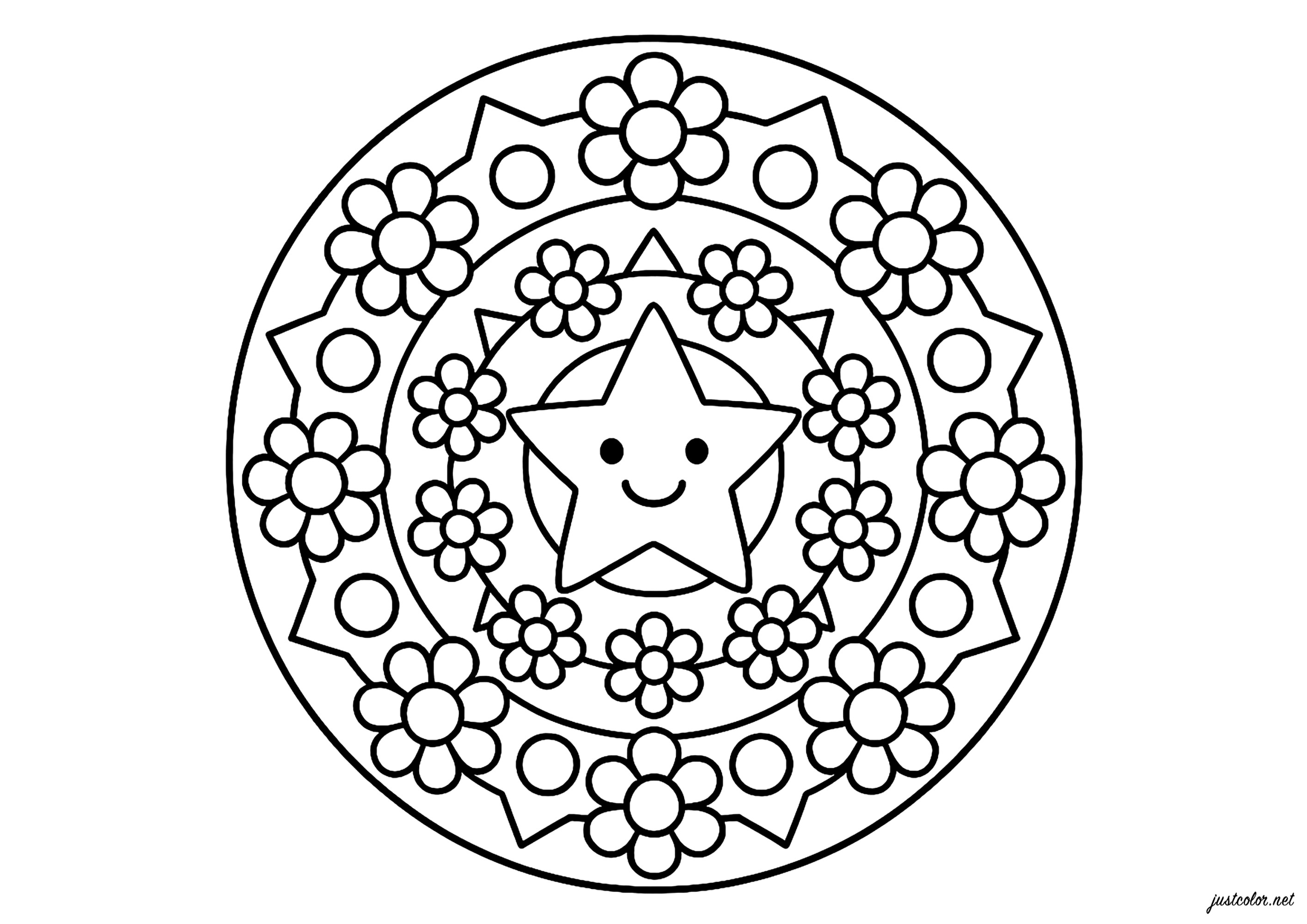 Kostenlose Ausmalbilder für Kinder von mandala (Ausmalbild zum Ausdrucken und Ausmalen für Kinder)