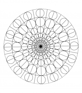 Kleine symmetrische Kreise (Ausmalbild von Mandala)