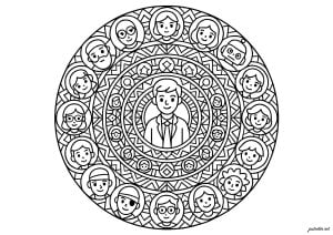 Heroisches Mandala (Ausmalbild)