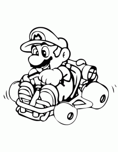 Ausmalbilder von Mario Kart zum Ausmalen für Kinder