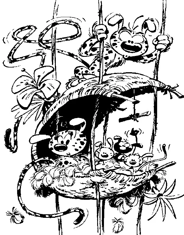 Marsupilami Ausmalbilder für Kinder (Ausmalbild zum Ausdrucken und Ausmalen für Kinder)