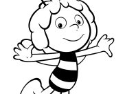 Ausmalbilder von Maya die Biene zum Ausdrucken und Ausmalen für Kinder