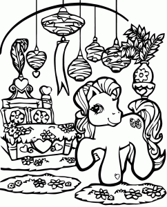 Kostenlose Zeichnung von Mein kleines Pony zum Ausdrucken und Ausmalen