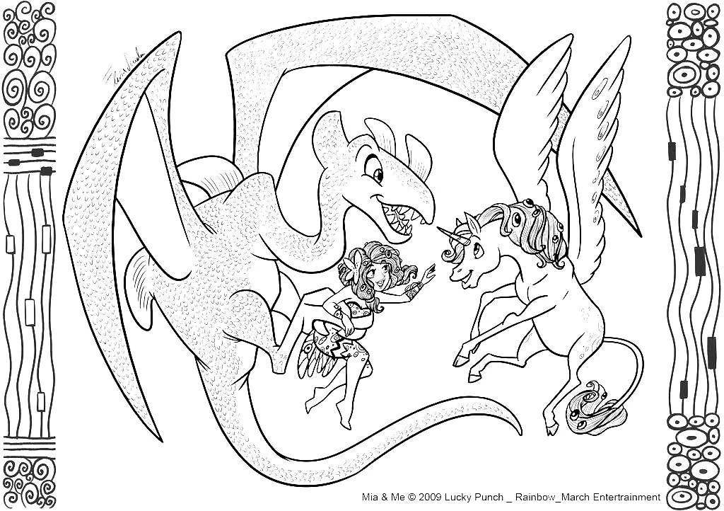 Mia and Me Coloriage zum Ausdrucken (Ausmalbild zum Ausdrucken und Ausmalen für Kinder)