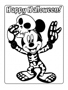 Halloween mit Mickey (Ausmalbild von Mickey Maus)