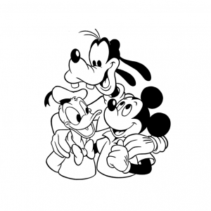 Malvorlage für Kinder mit Mickey und seine Freunde zum Ausdrucken