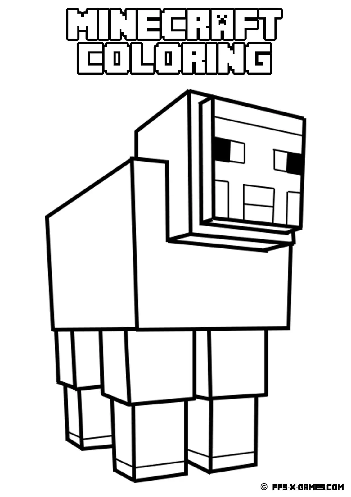 Minecraft Coloriage zum kostenlosen Ausdrucken (Ausmalbild zum Ausdrucken und Ausmalen für Kinder)