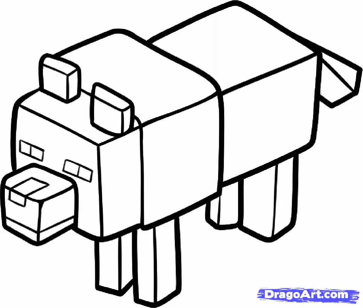 Minecraft Coloriage zum Ausdrucken (Ausmalbild zum Ausdrucken und Ausmalen für Kinder)