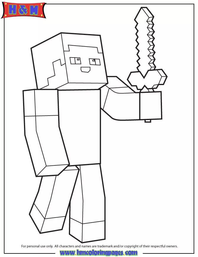Minecraft-Bild zum Herunterladen und Ausmalen