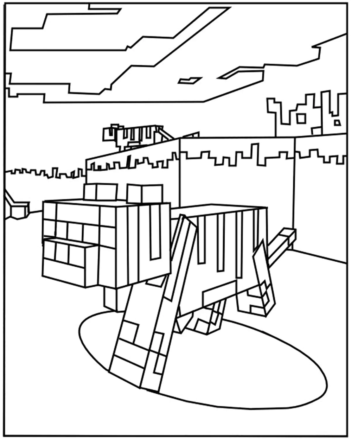 Minecraft Coloriage zum Herunterladen (Ausmalbild zum Ausdrucken und Ausmalen für Kinder)